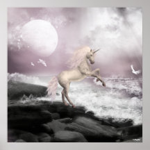 Tryck för änglarFae Unicorns Affischer