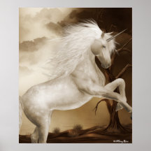 Tryck för änglarFae Unicorns Posters