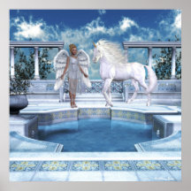 Tryck för änglarFae Unicorns Posters