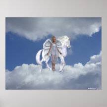 Tryck för änglarFae Unicorns Posters