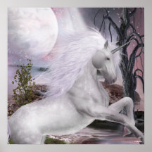 Tryck för änglarFae Unicorns Posters