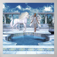 Tryck för änglarFae Unicorns Posters
