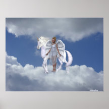 Tryck för änglarFae Unicorns Print