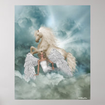 Tryck för änglarFae Unicorns Print