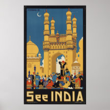 Tryck för annons för Indien vintage resoraffisch R