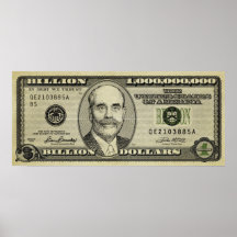 Tryck för Ben Bernanke miljardsedel Posters