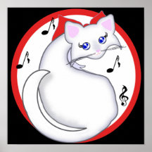 Tryck för Bianca Toon kattungemusik Posters