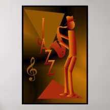 Tryck för Jazzmanaffisch