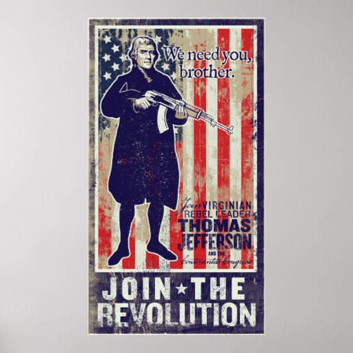 Tryck för Jefferson revolutionpropaganda Affisch