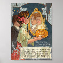 Tryck för konst för Halloween försiktighetskanfas Affisch