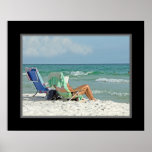 tryck för målning som 16x20 kopplar av på stranden posters