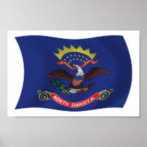 Tryck för North Dakota flaggaaffisch