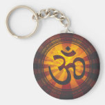 Tryck för vintageOm-symbol Nyckelringar
