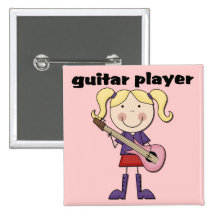 Tshirts och gåvor för gitarrspelare kvinnliga pins