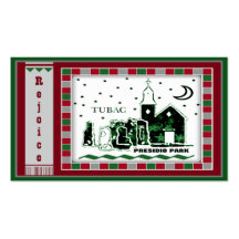 Tubac Presidio parkerar mosaisk juletiketter Visitkort Mallar