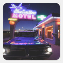 Tucumcari som är ny - mexico, United States. Rutt  Fyrkantiga Klistermärken