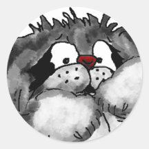 Tuggning - hund - rundaklistermärke