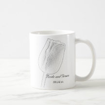 Tulpan skissar bröllopkaffemuggen