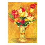 Tulpan vid möhippan för blomma för Renoir vintagek Individuella Inbjudningskort