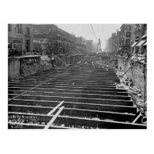 Tunnelbananutgrävning sjunde Ave New York City 191 Vykort