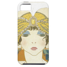Turbaned illustration för Poiret 1900smode iPhone 5 Case-Mate Skal