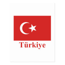 Turkiet flagga med namn i turk vykort