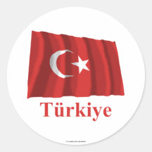 Turkiet som vinkar flagga med namn i turk klistermärke
