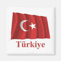 Turkiet som vinkar flagga med namn i turk kylskåpmagneter