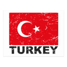 Turkiet vintageflagga vykort