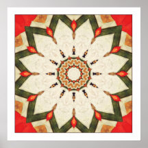 Turkisk röd Mandala Affischer