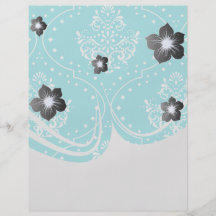 turkos- och vithennastildamask. full färg flygblad