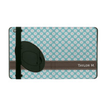 Turkosblått och röd daisy iPad cases