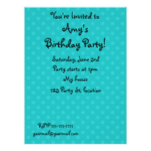 Turquoise polka dots custom announcements