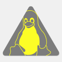 Tuxgult på grå färg triangle stickers