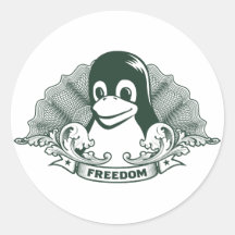 Tuxpingvin - (linuxen, den öppna källan, Copyleft, Rund Klistermärke