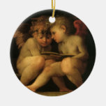 Två Cherubs som är läs- vid Rosso Fiorentino Julgranskula