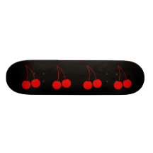 Två röda körsbär på Black. Skateboard Deck