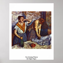Två stryka kvinnor av Edgar Degas Posters