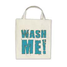 Tvätta mig! tote bags