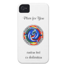 Tvilling- kall delfin för gemini för tecknadtatuer iPhone 4 Case-Mate skal