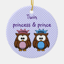 tvilling- ugglaprincess & prince jul dekorationer