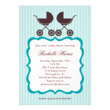 Tvilling- unisex- baby showerinbjudan