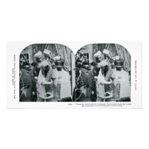 Twas natten för jul Stereoview 1897 Hälsningskort Med Foto