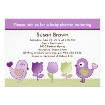 Tweet/pippier & tulpanbaby showerinbjudan
