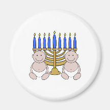 Twillingar grafiska Hanukkah Kylskåps Magneter