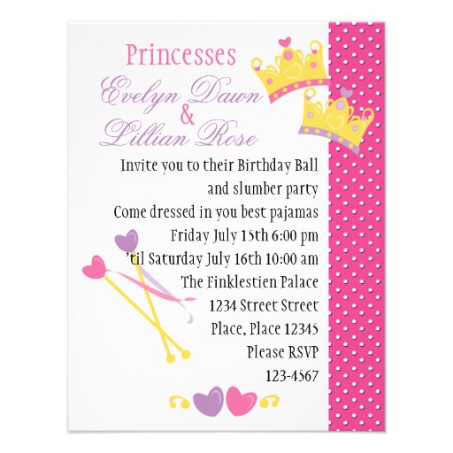Twincess Princess! Anpassade Inbjudningskort