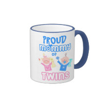 Twins pojke & flicka för mammamors dag tvilling- kaffe mugg
