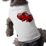 Two Hearts On Plaid Dog T-shirt