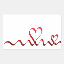 Two Hearts Rechteckige Sticker