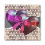 Two Hearts Tied By Ribbon Magnet